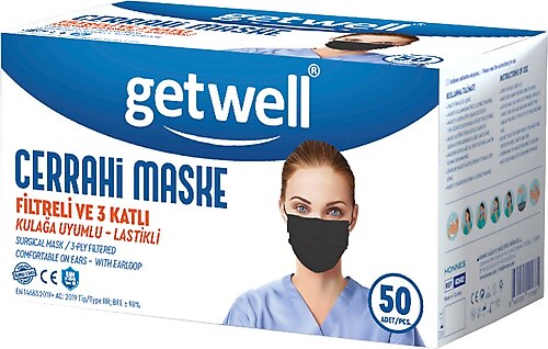 GETWELL Ağız Maskesi ( 3 katlı 50'lik Paket )