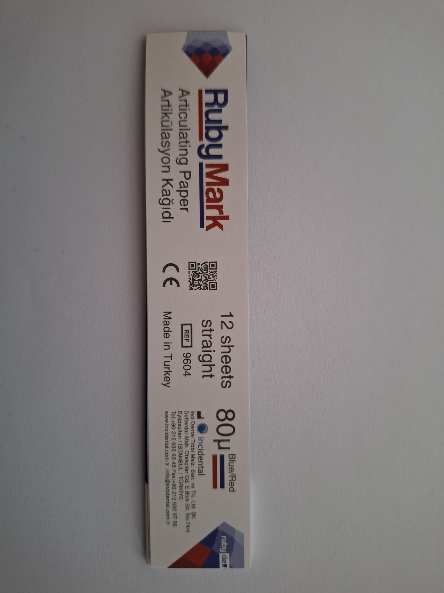 RubyMark Artikülasyon Kağıdı Düz 1 Deste