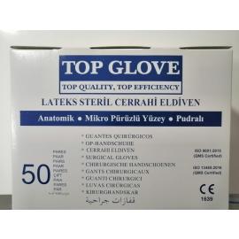 Top Glove Pudralı Steril Lateks Cerrahi Eldiven 50'li-No:7